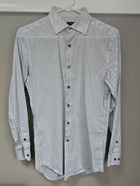 Alfani Boy Teen White Micro-Pattern Dress Shirt